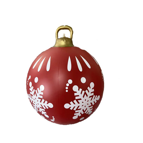 60cm PVC Christmas Balloons Outdoor Printing Holiday Large Christmas Ball Crafts Christmas Inflatable Toy Ball Xmas Decor Ball