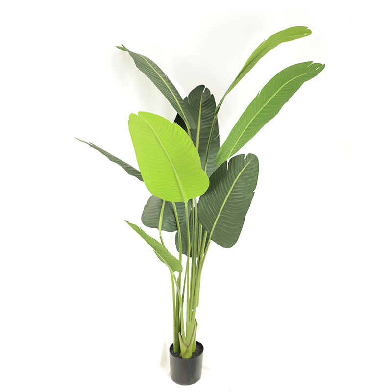 Home Indoor Garden Decoration Artificial Plant Potted Green Trees Bonsai Double-stalk Banana Artificial Tree