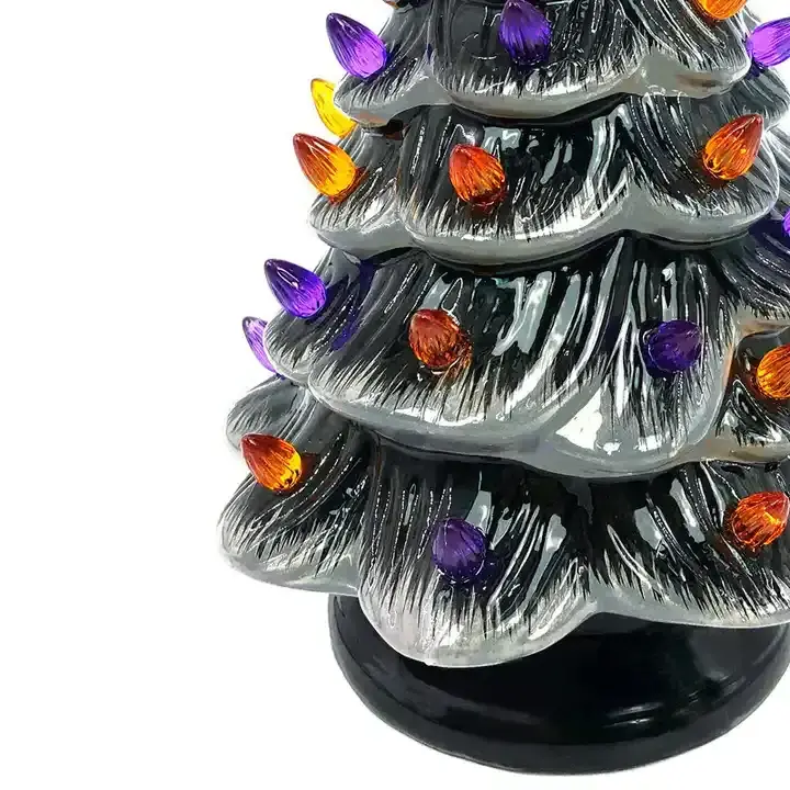 Longstar Hotselling Personalized Ceramic Tree Christmas Baubles Halloween Ceramic Christmas Tree