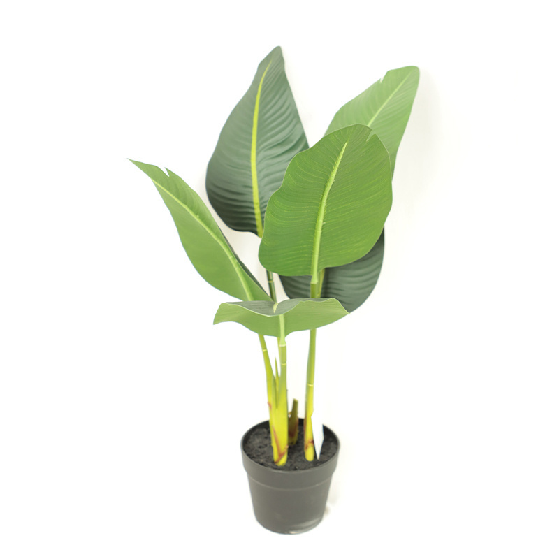 Home Indoor Garden Decoration Artificial Plant Potted Green Trees Bonsai Double-stalk Banana Artificial Tree