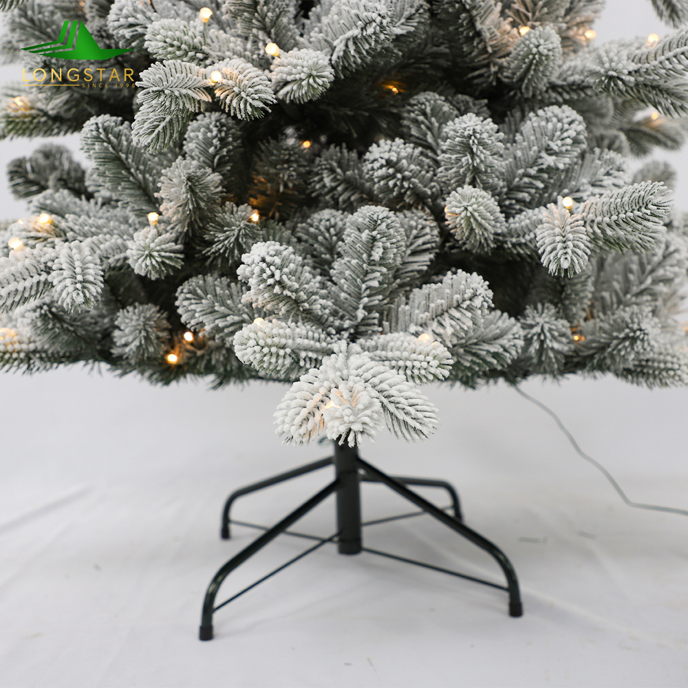 PE Artificial Hinged Christmas Tree with Flocked