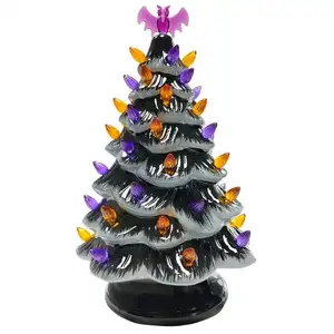 Longstar Hotselling Personalized Ceramic Tree Christmas Baubles Halloween Ceramic Christmas Tree