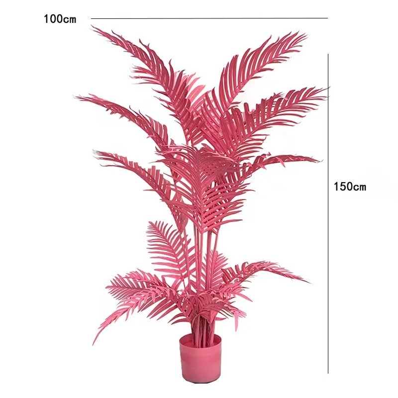 Pink Christmas LED plant simulation palm tree spray color Traveler Banana Wedding Christmas shop window display Christmas palm t