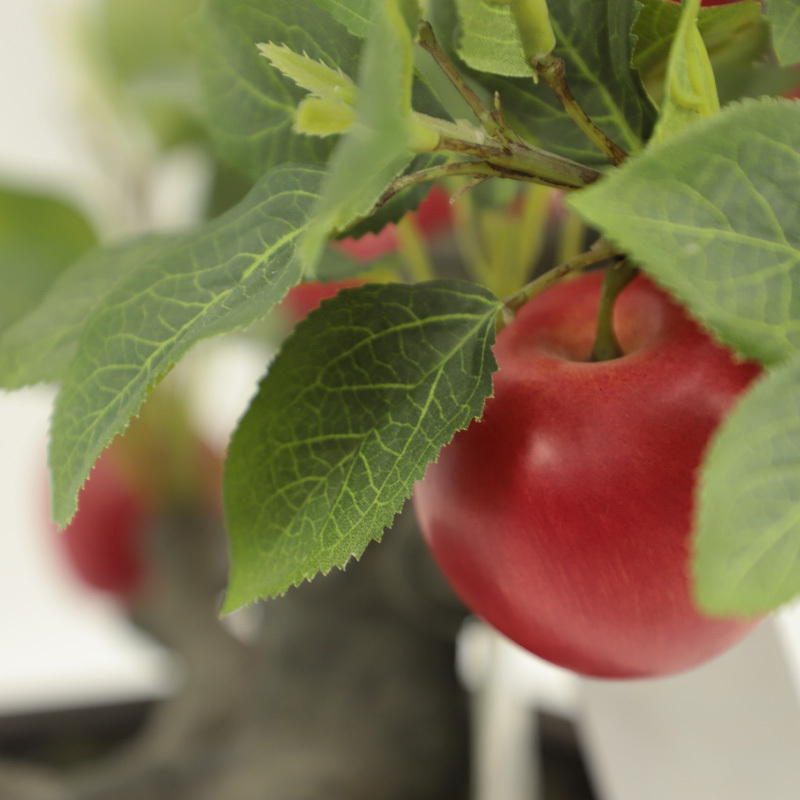 Unique Design Home Office Decoration Plastic Pe Bonsai Fruit Tree Artificial Apple Fruit Tree