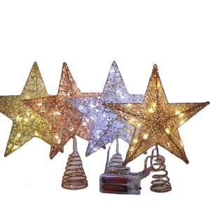 Christmas tree top star 10cm 15cm Christmas decoration star OEM Christmas pentagram gifts with LED lights