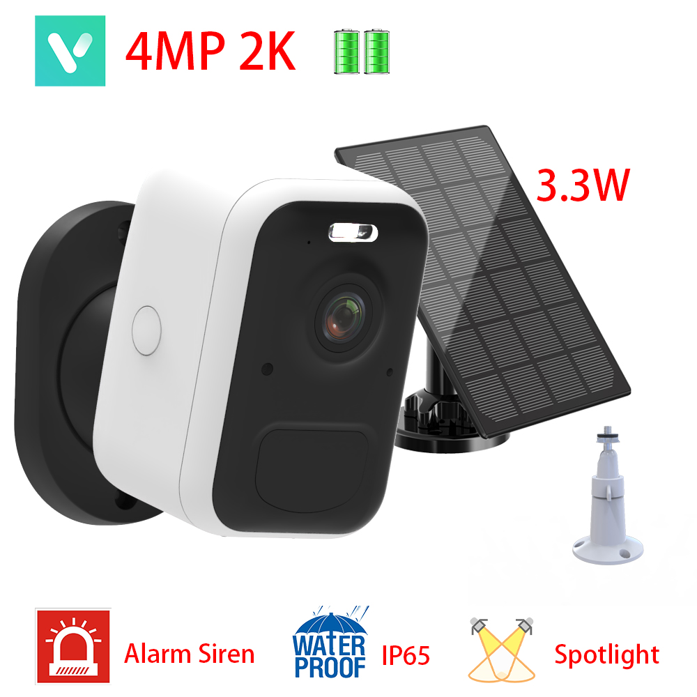 4MP Security Low power Night Vision Indoor Cctv  Wifi Cctv System Battery Camera