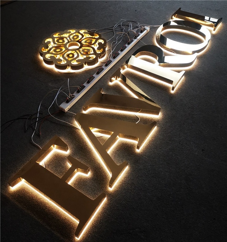 Shopping wall led light 3d backlit logo sign led backlit letters Outdoor led letter sign large 3d backlit logo Sign