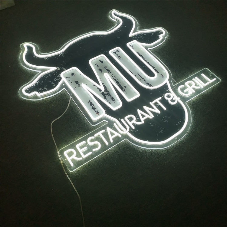 Custom Indoor wall acrylic neon sign 3d clear acrylic flex neon sign 3d signs foor storeshop