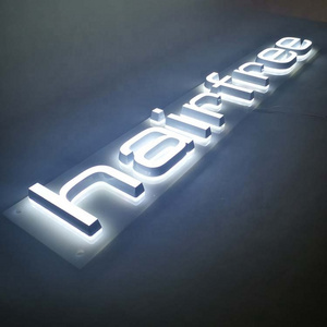 Custom Luminous Building Signage Maker Acrylic LED Sign Letter with back boards