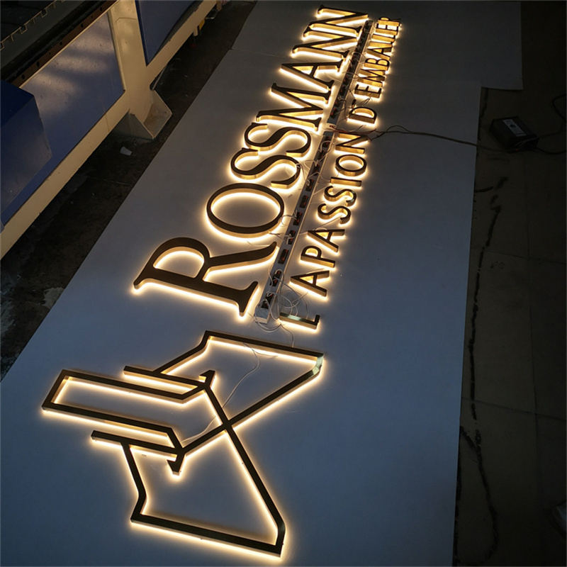 Indoor Wall 3D BACKLIT LETTER SIGN  Lighted up Business Acrylic Sign Backlit Logo Sign