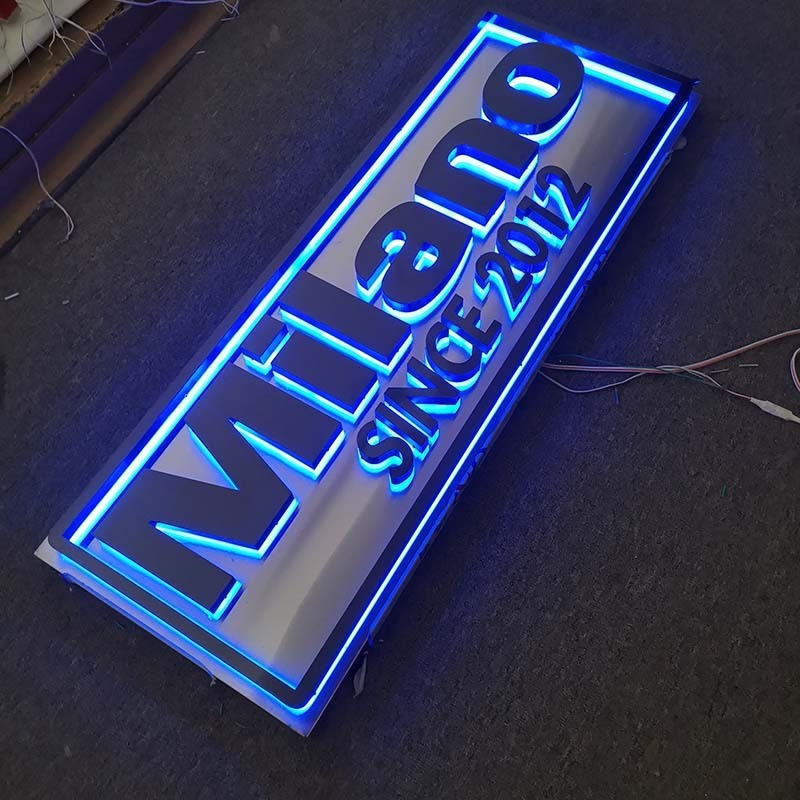 High quality 3d backlit led letter sign painted stainless steel 3d led signage signs letters for shopfront