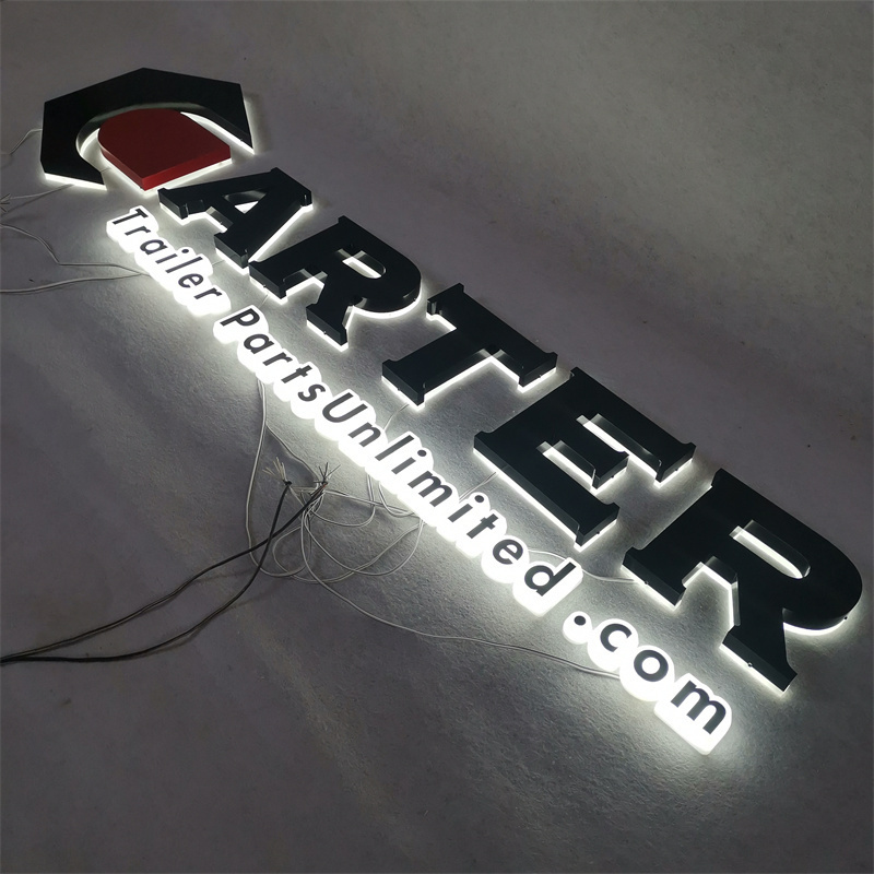 High quality 3d backlit led letter sign painted stainless steel 3d led signage signs letters for shopfront