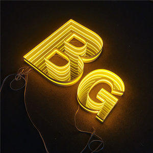 Outdoor waterproof infinity mirror neon sign infinity mirror light led commercial 3d letters for store / mall