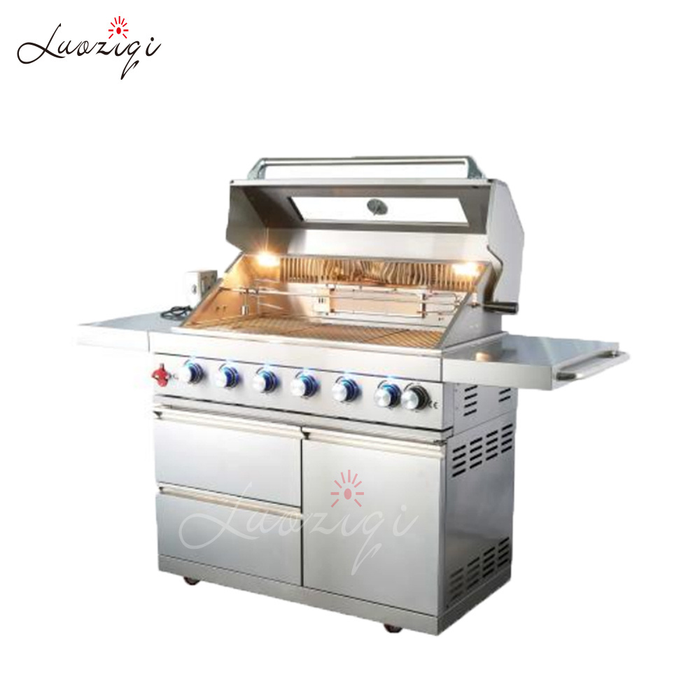 Supermarket sells outdoor kitchen gas grill Barbecue BBQ stainless steel commercial kitchen gas oven Heating fast  CE certificat