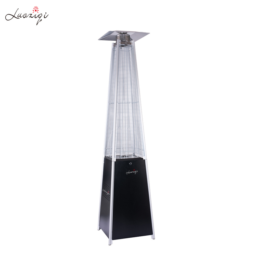 Classical Anti Tilt Device Glass Tube Gas Patio Heater Freestanding Movable Outdoor Triangle Gas Heater Portable