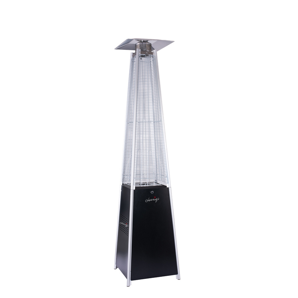 Classical Anti Tilt Device Glass Tube Gas Patio Heater Freestanding Movable Outdoor Triangle Gas Heater Portable