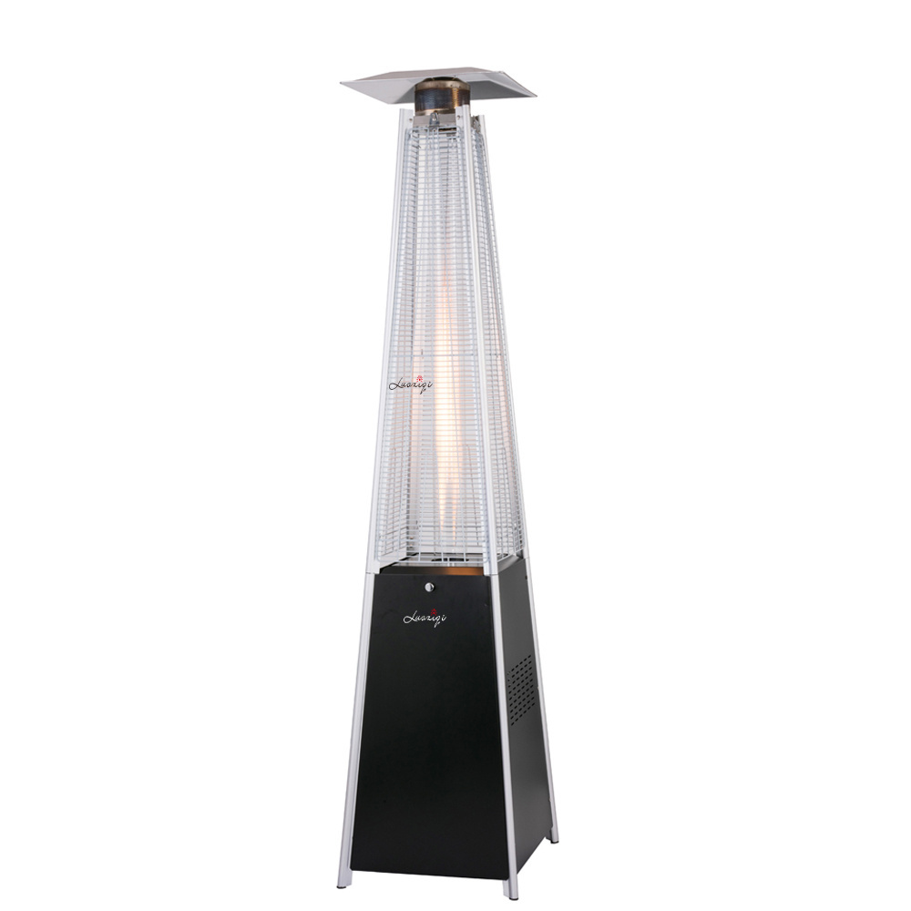 Classical Anti Tilt Device Glass Tube Gas Patio Heater Freestanding Movable Outdoor Triangle Gas Heater Portable