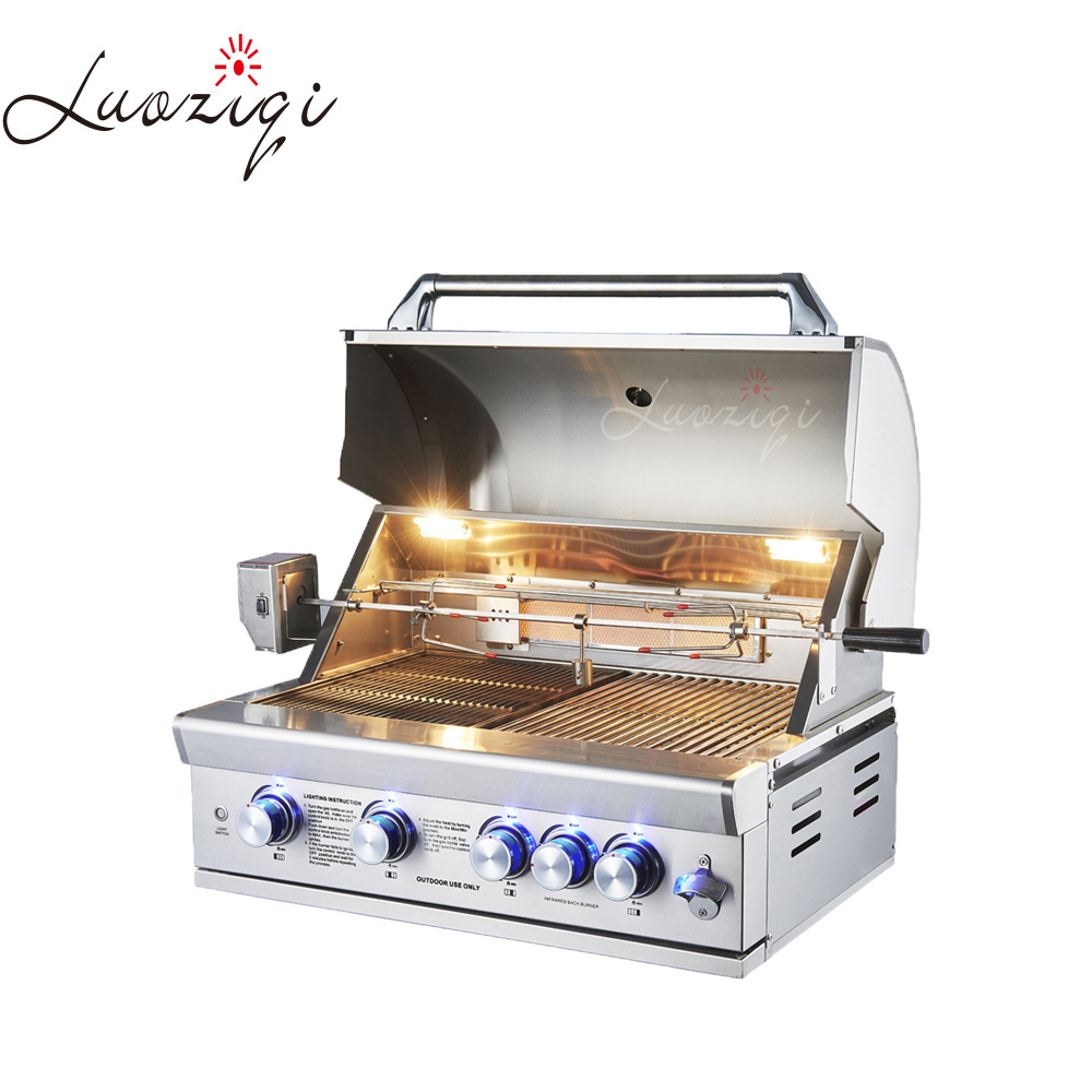 Supermarket sells outdoor kitchen gas grill Barbecue BBQ stainless steel commercial kitchen gas oven Heating fast  CE certificat