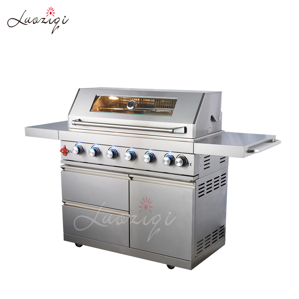 Supermarket sells outdoor kitchen gas grill Barbecue BBQ stainless steel commercial kitchen gas oven Heating fast  CE certificat