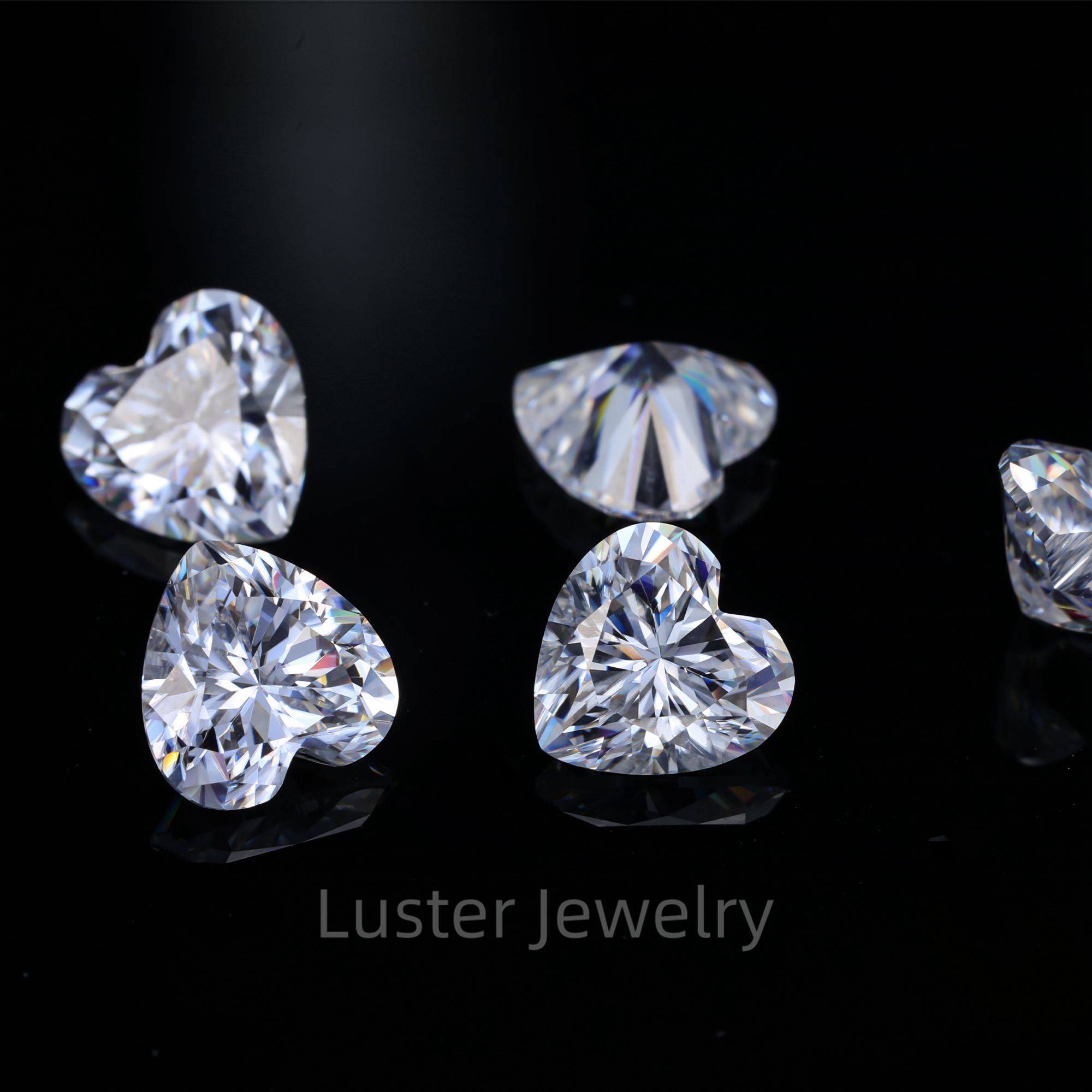 Luster Jewelry Mesmerizing GRA Test Positive Moissanite Diamond Stones Loose D White Heart Shape VVS Moissanite Diamond