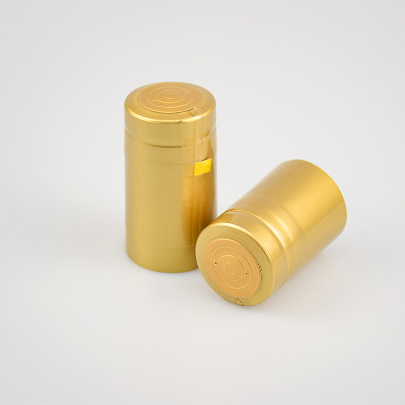 custom Wine bottle cork with black plastic top gold PVC shrink capsule wine shrink lid