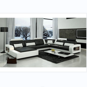 customized luxury furniture l shaped corner couch korean style sofa set real leather living room modern sofa