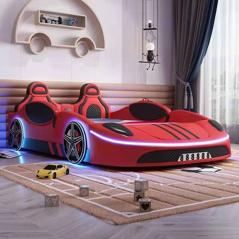 Kids' Car Beds High Quality Bedroom Furniture ABS Plastic LED Light Child Kid Race Car Bed for Kids Beds with Music