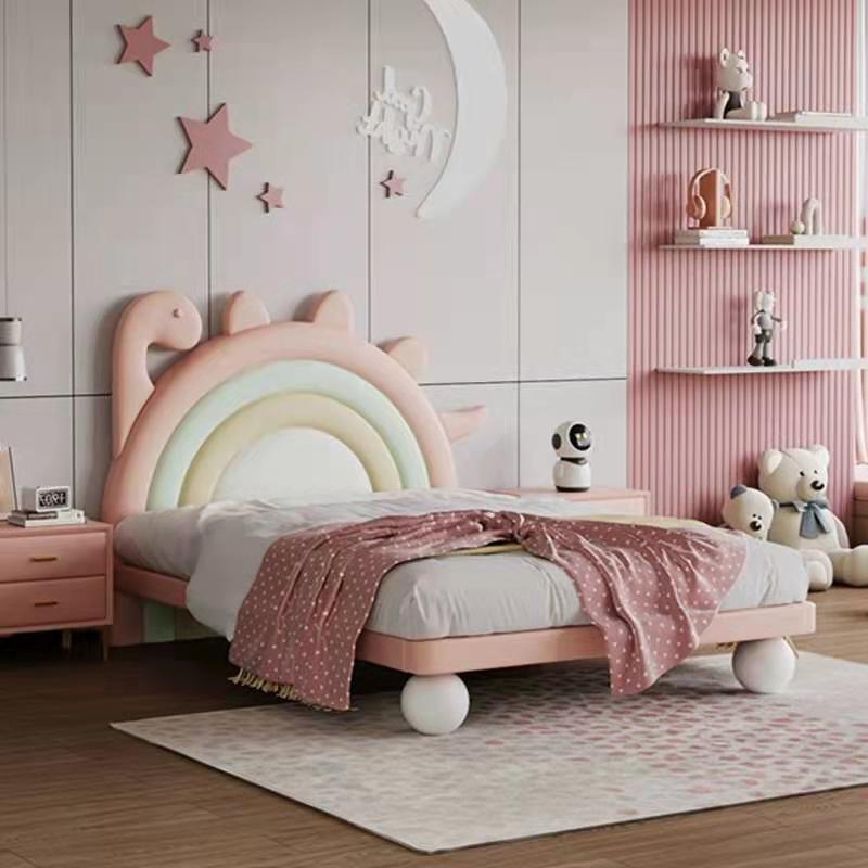 Kid's Furniture Customized Size Rainbow Dinosaur Headboard Desig Children Bed For Bedroom