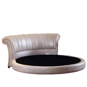 Luxury Leather Circle Bed Foshan Factory Leather Cheap Round Bed Prices