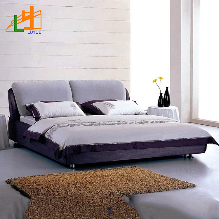 Dark grey fabric queen upholstered king bed sets design frame modern bed