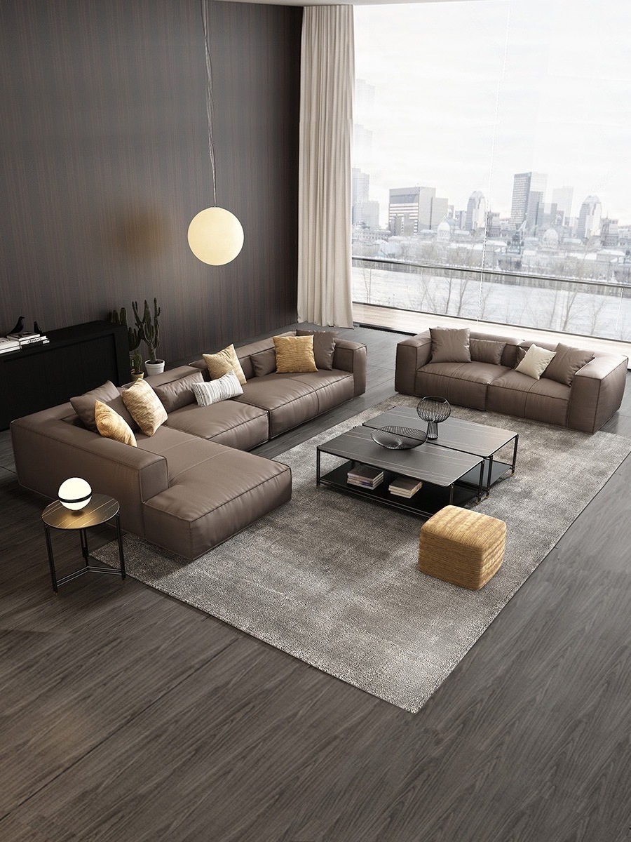 Modern Sofas Furniture Living Room Genuine Leather Sofa Set Living Room Furniture Lounge floor sofas modular