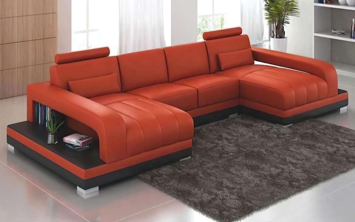 American Design Elegant Smart leather set design sofa With Double Chaise