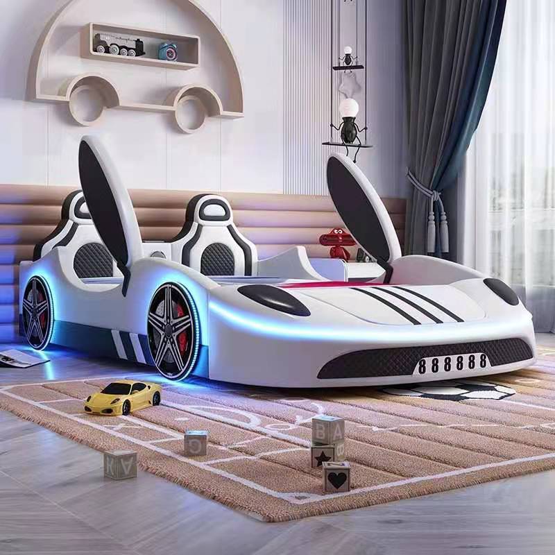 Kids' Car Beds High Quality Bedroom Furniture ABS Plastic LED Light Child Kid Race Car Bed for Kids Beds with Music