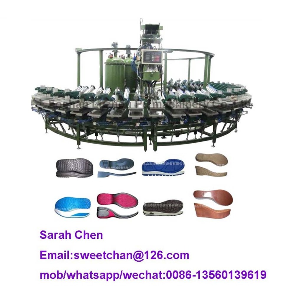 24 stations pu soles foaming carousel Polyurethane sport shoes and leather shoe machine for manufacturing plants