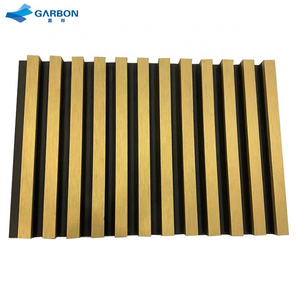 Hot sale indoor interior decoration Golden color  wood plastic composite  3D wpc wall panel