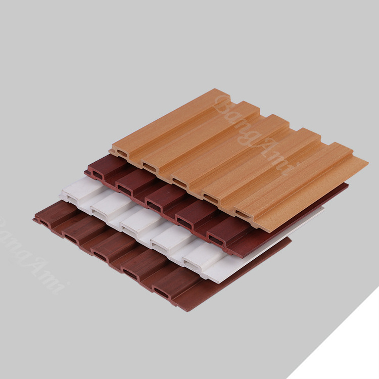 Wood pvc composite interior wpc wall cladding  fluted panels