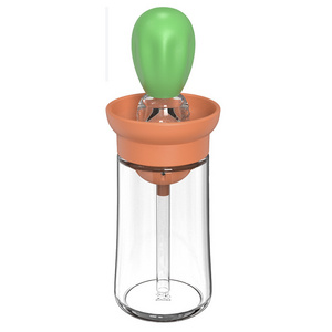 WXL671 Oil Dispenser Kitchen Cooking Baking BBQ Baking Tool 180ml Portable Glass Oil Bottle with Silicone Brush