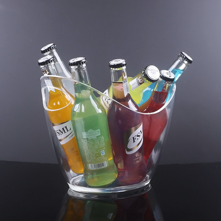 DD634 Bar Tool 8L Acrylic Clear Pail Cooler Wine Champagne Tub Beer Cold Barrel Transparent Ingot Beer Ice Bucket