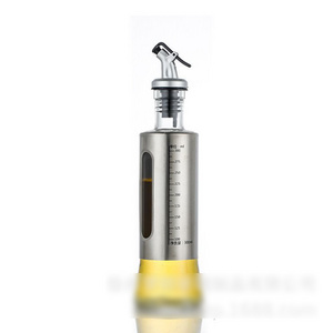 CL517 Stainless Steel Oil Bottle Glass Container Kitchen Seasoning Container Sauce Vinegar Bottle Oil Dispenser