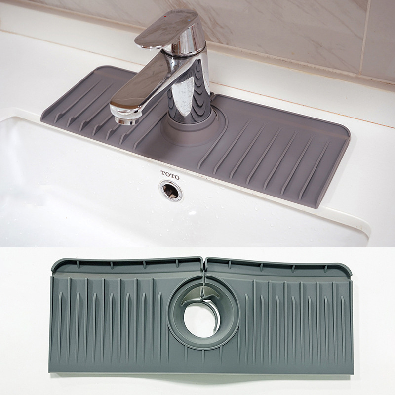 DD903  Silicone Faucet Sink Protectors Tray Water Catcher Guard Mat Deflector Sink  Faucet Pad  Kitchen Sink Splash Guard