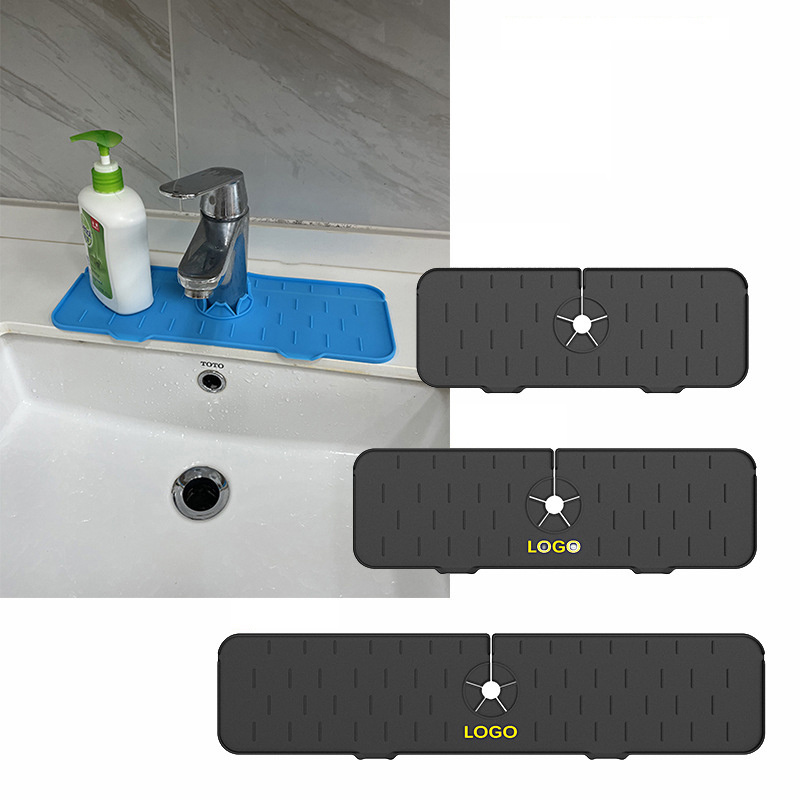 DD903  Silicone Faucet Sink Protectors Tray Water Catcher Guard Mat Deflector Sink  Faucet Pad  Kitchen Sink Splash Guard