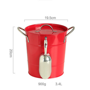 DD1647  Bar Double-Wall Stainless Steel Ice Buckets Frozen With Lid Tong Keeps Ice Cold Champagne Chilling Beer Metal Ice Bucket