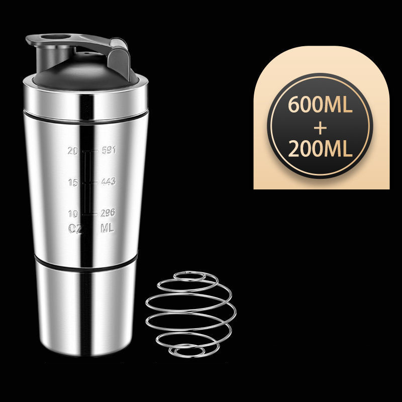 DD2348  Stainless Steel Double Wall Coffee Cups with Wire Whisk Scale For Protein Mixes Insulated Protein Shaker Bottles