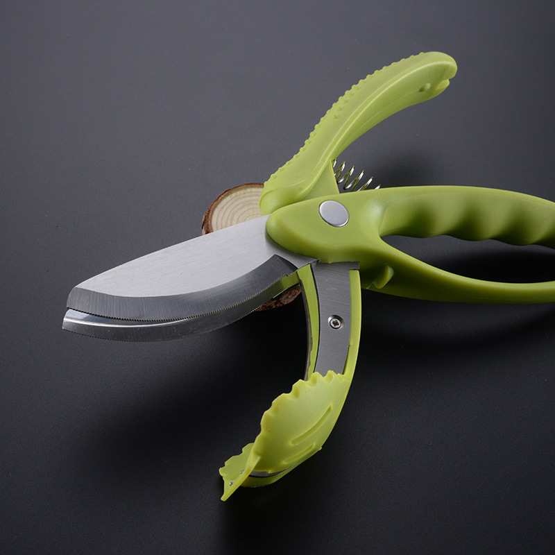 DD1446  Double Blade Cutter Sharp Tong Scissor For Chopped Salad Shears Meat Food Cooking Kitchen Vegetable Salad Scissors