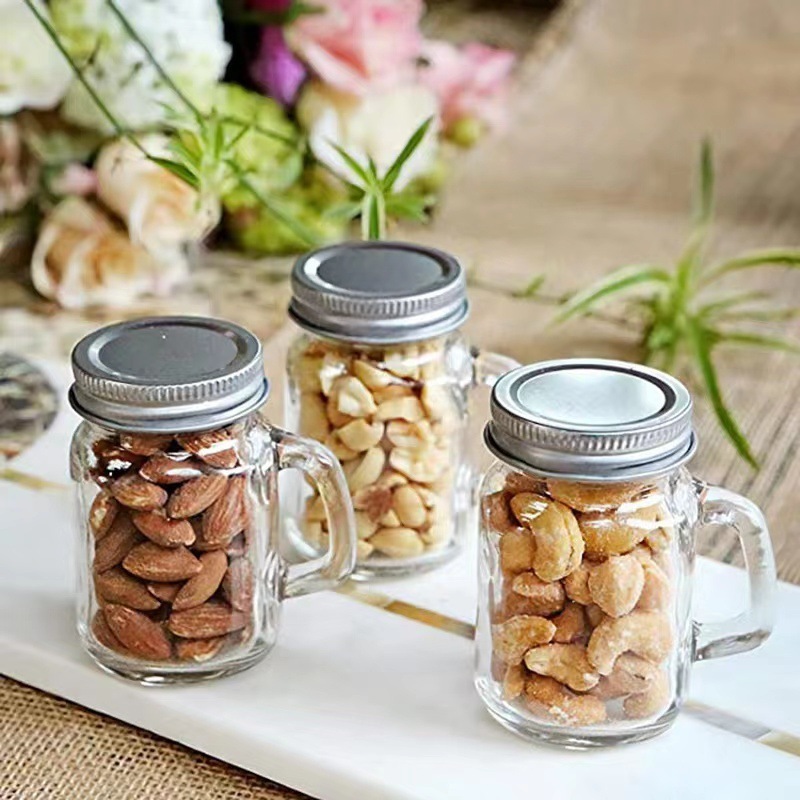 DD1729  Reusable Drinking Oats Containers with Colorful Airtight Lids Customized Glass Straws Mugs 16 oz Mason Jars with Handle