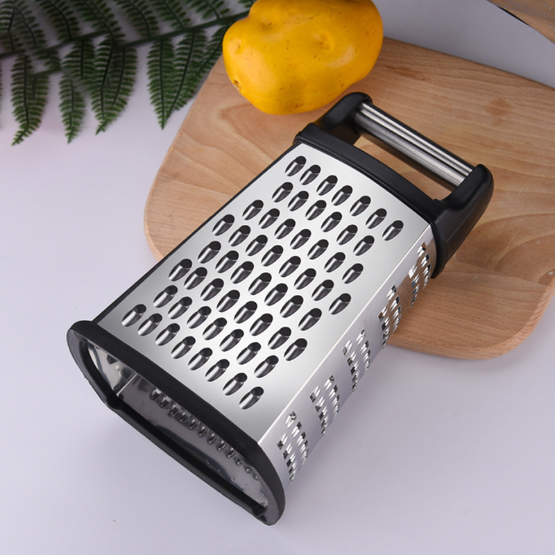 DD1078  Kitchen Slicer 4 Sides Vegetables Ginger Cheese Shredder Zester Grater Stainless Steel Box Graters with Container