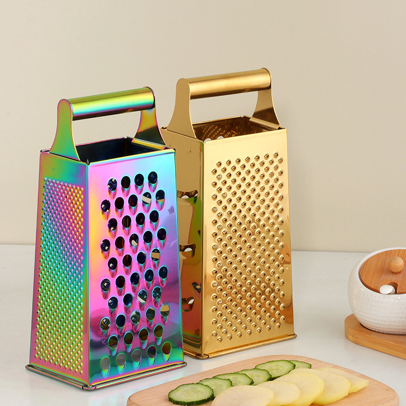 DD1077  Professional Potato Cheese Cucumber Vegetables Peeler Rainbow Titanium Box Slicer Stainless Steel Grater with 4 Sides