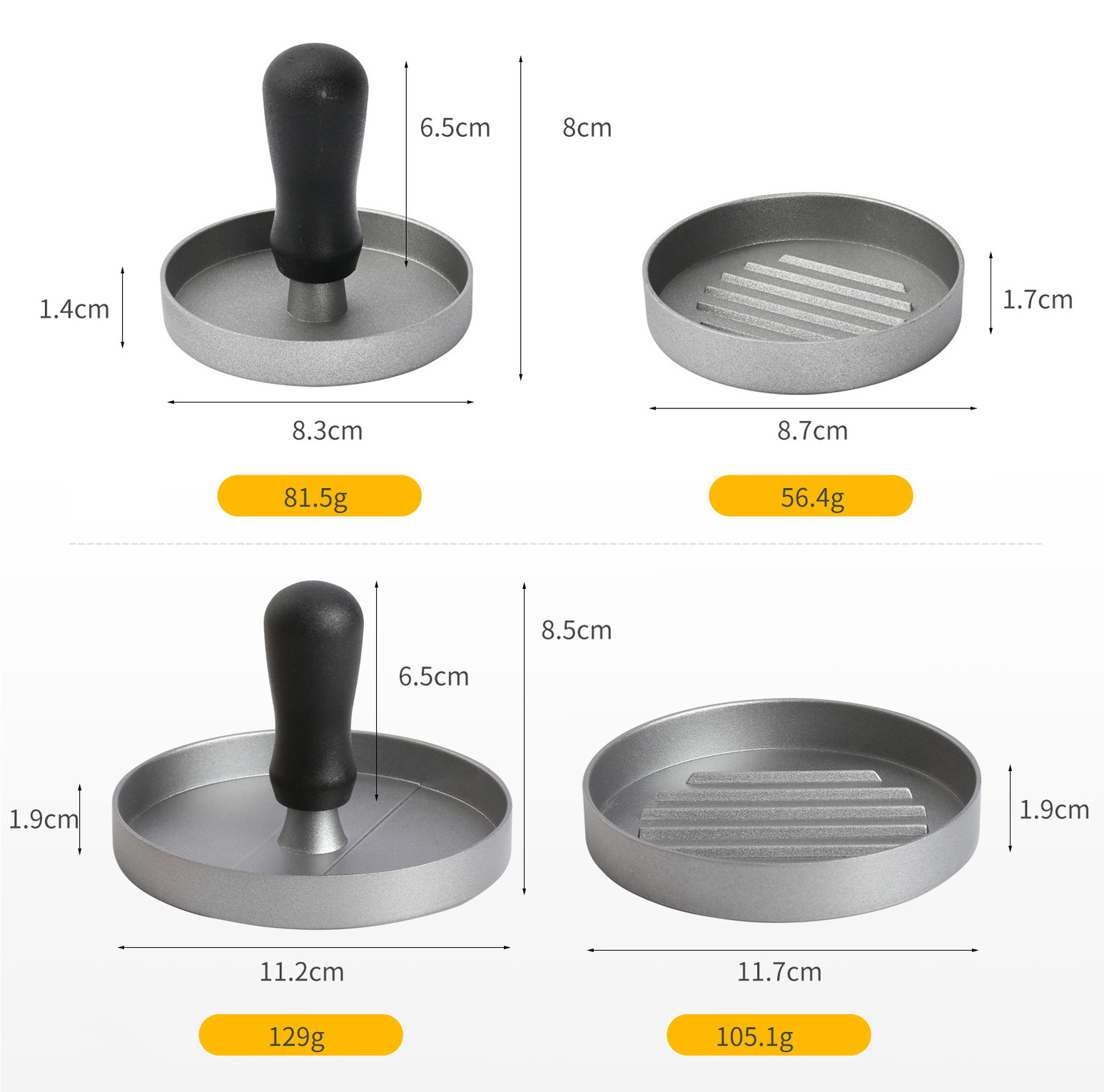 DD1131   DIY Kitchen Plastic Handle Patty Hamburger Maker with Wax Paper Manual Non-stick Pie Mold Beef Meat Burger Press