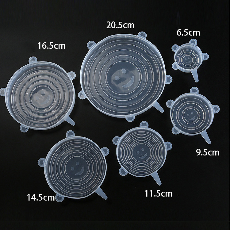 DD2625 Reusable 6pcs Durable Food Storage Covers for Bowl Different Diameter Container Silicone Stretch Lids