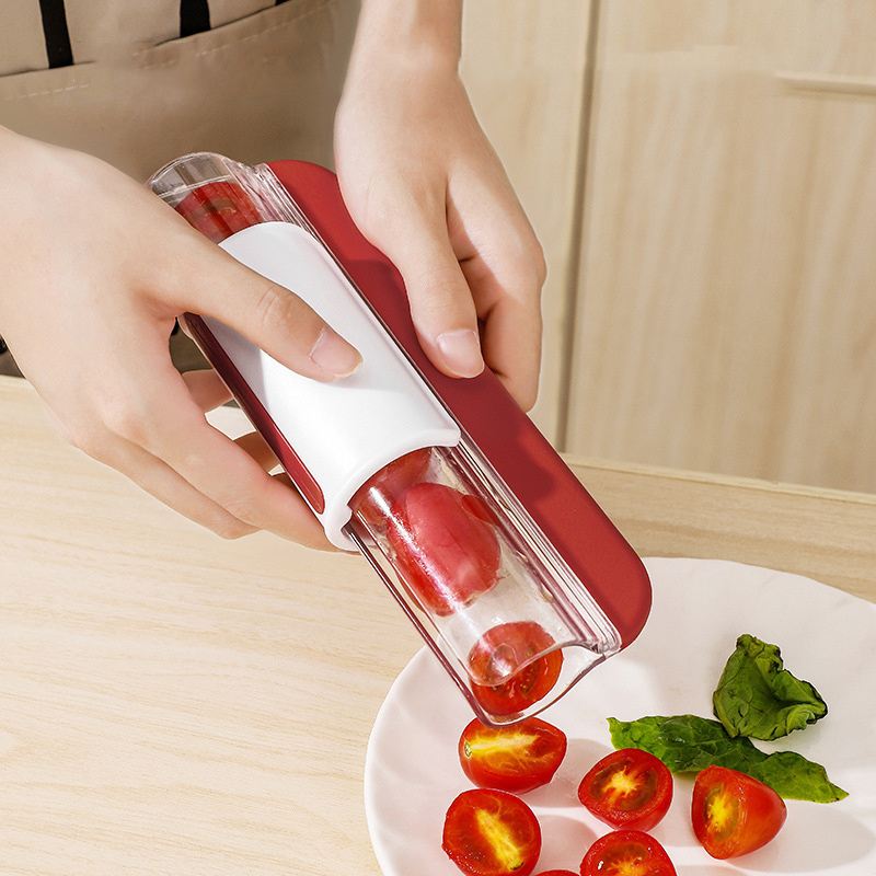 CL596 Portable Fruit Slicer Kitchen Accessories Multifunctional Fruit Grape Cutter Pizza Fruit Splitter Slicer